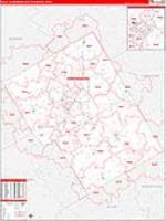 Waco Metro Area Wall Map Zip Code