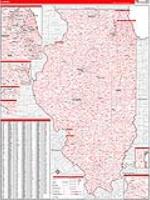 Illinois Wall Map Zip Code