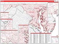 Maryland Wall Map Zip Code