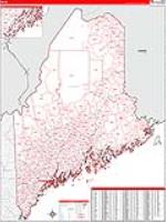 Maine Wall Map Zip Code