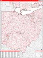 Ohio Wall Map Zip Code