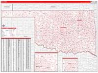 Oklahoma Wall Map Zip Code