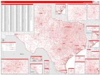 Texas Wall Map Zip Code