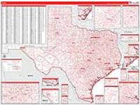 Texas Wall Map Zip Code