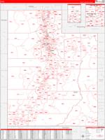 Utah Wall Map Zip Code