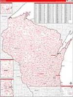 Wisconsin Wall Map Zip Code