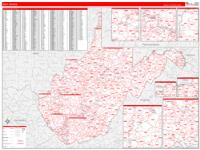 West Virginia Wall Map Zip Code