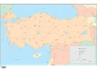 Turkey Physical Wall Map by GraphiOgre
