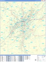 Bham Zip Code Birmingham Alabama Zip Code Wall Map (Red Line Style) by MarketMAPS ...