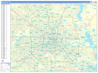 Houston Wall Map Zip Code