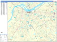 Louisville Kentucky Zip Code Wall Map (Red Line Style) by MarketMAPS ...