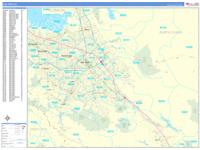 San Jose California Zip Code Wall Map (Red Line Style) by MarketMAPS ...