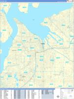 Tacoma Wall Map Zip Code