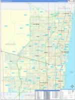 Broward County FL Zip Code Wall Map Red Line Style By MarketMAPS
