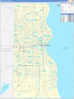 Milwaukee, Wi Wall Map Zip Code