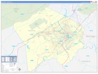 Roanoke County, VA Zip Code Wall Map Red Line Style by MarketMAPS ...