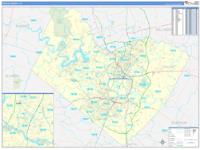 Travis, Tx Wall Map Zip Code