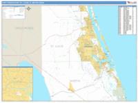 Fort Pierce-Port St. Lucie, FL Metro Area Zip Code Wall Map Premium ...