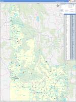 Idaho Wall Map Zip Code