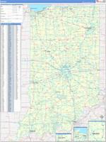 Indiana Wall Map Zip Code