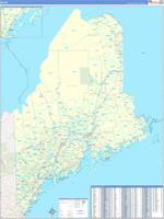 Maine Wall Map Zip Code