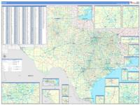 Texas Wall Map Zip Code