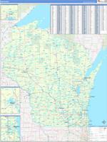 Wisconsin Wall Map Zip Code