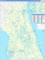 Florida Central Wall Map