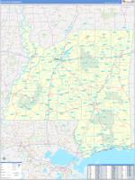 Mississippi Southern Wall Map
