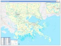 Louisiana South Eastern Wall Map