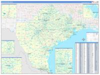 Texas South Eastern Wall Map