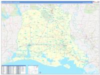 Louisiana South Western Wall Map