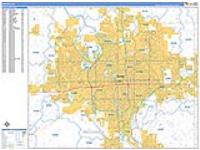 Wichita Kansas Zip Code Wall Map (Red Line Style) by MarketMAPS - MapSales