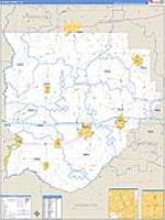 Acadia Parish (), La Carrier Route Wall Map