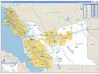 Alameda, Ca Carrier Route Wall Map