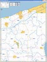 Ashtabula, Oh Carrier Route Wall Map