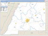 Attala, Ms Carrier Route Wall Map