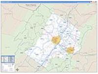 Augusta, Va Carrier Route Wall Map