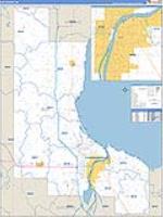 Bay, Mi Carrier Route Wall Map