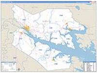 Beaufort, Nc Carrier Route Wall Map