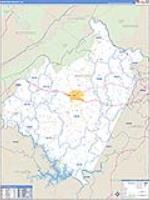 Bedford, Va Carrier Route Wall Map