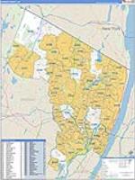 Bergen, Nj Carrier Route Wall Map