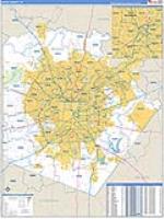 Bexar, Tx Carrier Route Wall Map