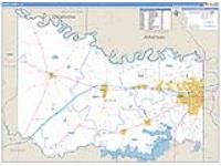 Bowie, Tx Carrier Route Wall Map