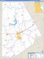 Brown, Tx Carrier Route Wall Map