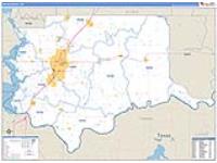 Bryan, Ok Carrier Route Wall Map