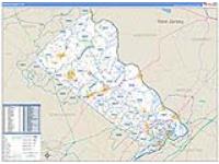 Bucks, Pa Carrier Route Wall Map