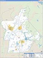 Butte, Ca Carrier Route Wall Map