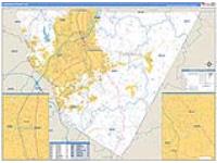 Cabarrus, Nc Carrier Route Wall Map