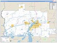 Calcasieu Parish (), La Carrier Route Wall Map